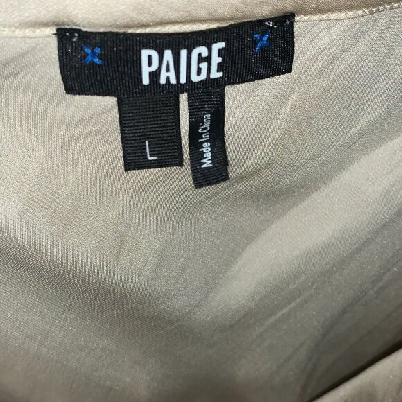 Paige Andreya Silky Long Sleeve Thong Bodysuit NWT Women's Sz L Ecru/Cream - Picture 7 of 10